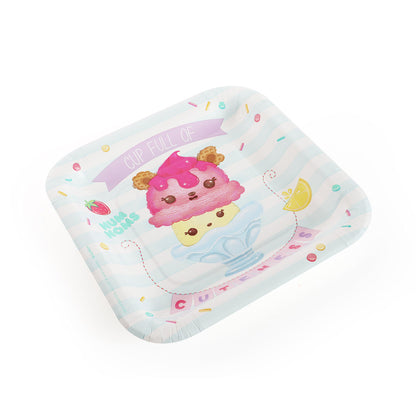 8 Num Noms 7" Square Paper Plates