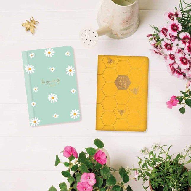 2025 Bee / Daisy Slim Week To View Diary - Pretty Assorted Designs