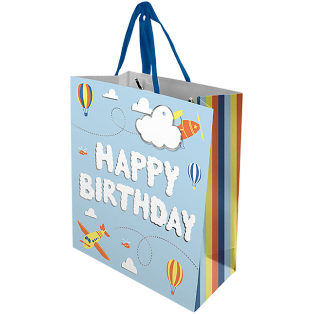 Children's Medium Gift Bag - Planes Design 25.2cm x 21.3cm