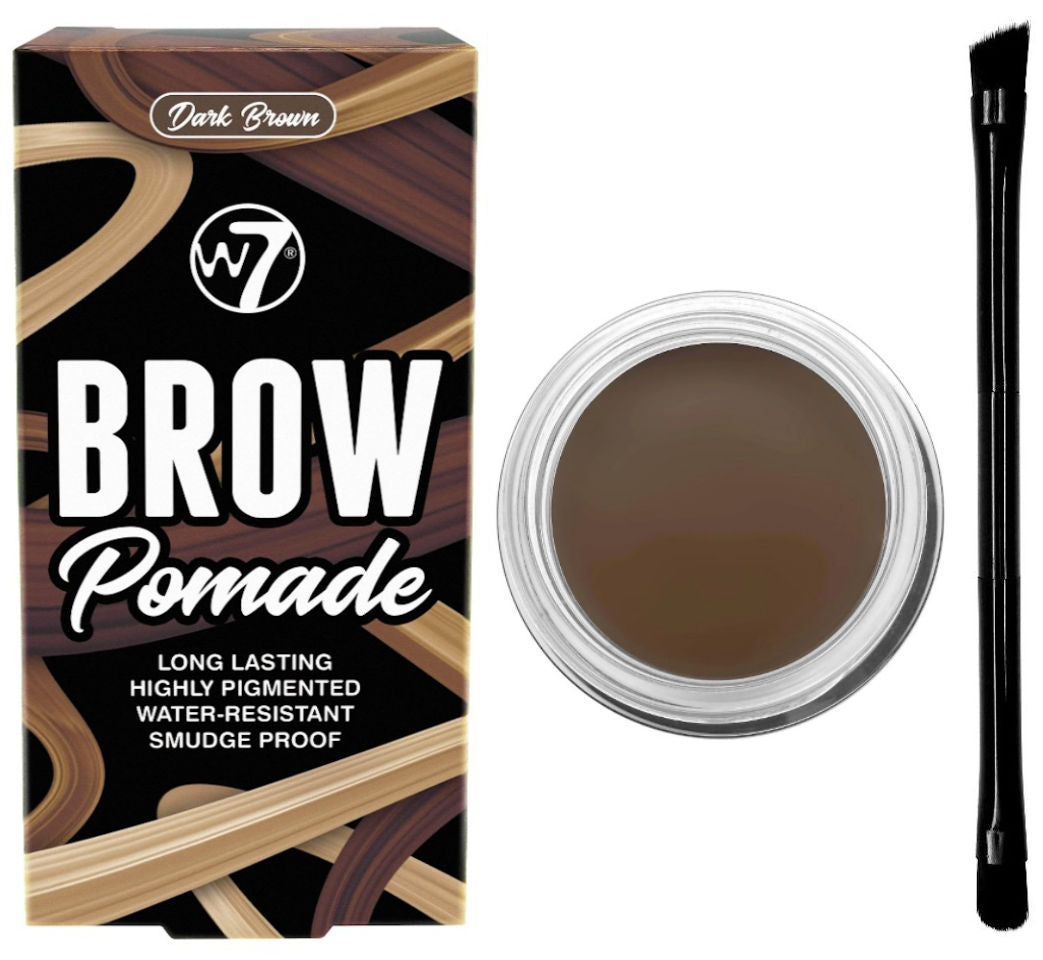 W7 Cosmetics Brow Pomade - Dark Brown Long Lasting Waterproof Smudge Proof Define and Shape Brows