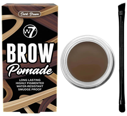 W7 Cosmetics Brow Pomade - Dark Brown Long Lasting Waterproof Smudge Proof Define and Shape Brows