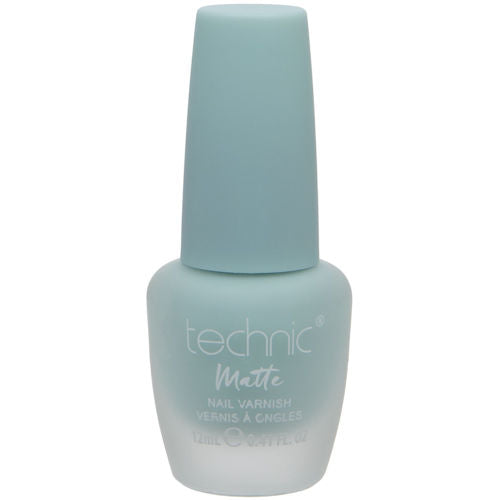 Technic Cosmetics Matte No Shine Nail Polish Pastel Blue Matte Glacier 12ml - Nail Colour Matte Finish Long-lasting