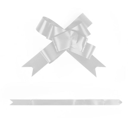 Silver Pull Bows – 20 Pack 6cm