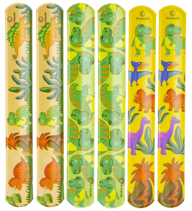 Dinosaur Slap Bracelets - 6 Pack