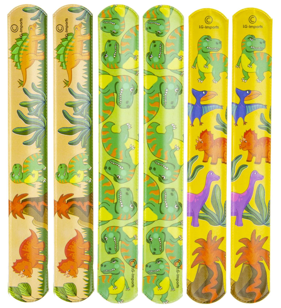 6 Dinosaur Slap Bracelets