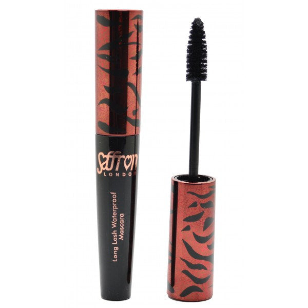 Saffron Long Lash Waterproof Mascara Black - Volumizing Smudge-Proof Long-Lasting Eye Makeup