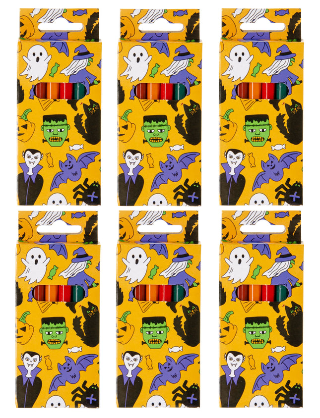 Halloween Halfsize Colouring Pencils - 6 Pack