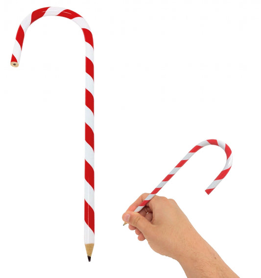 6 Candy Cane Red & White Pencils
