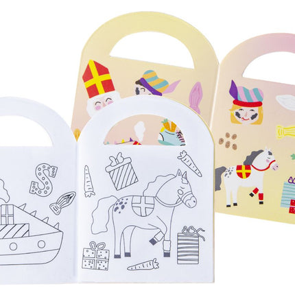 Sinterklass Sticker & Colouring Books With Handles - 6 Pack