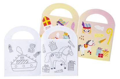 6 Sinterklass Sticker & Colouring Books With Handles