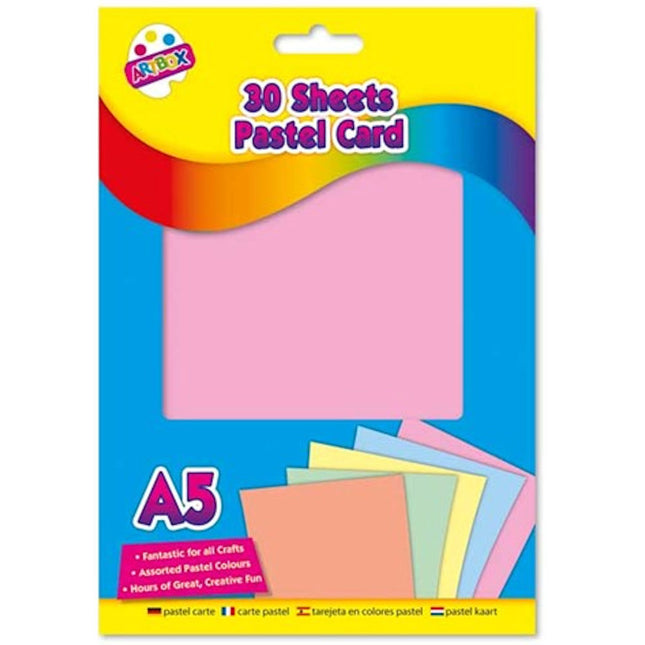 30 Pastel A5 Card Sheets