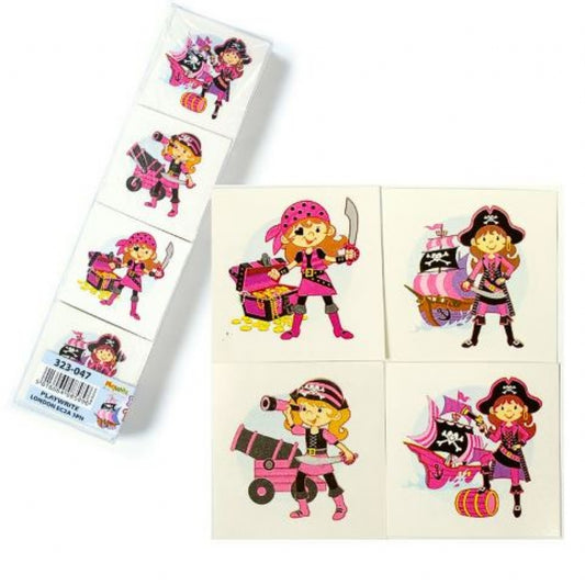 288 Pink Pirate Temporary Tattoos