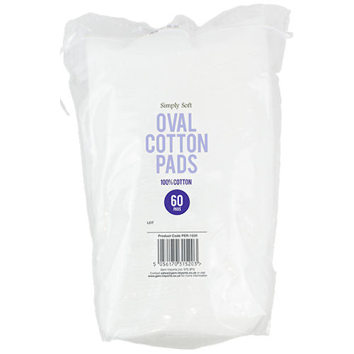 Oval Cotton Pads - 60 Pack Makeup Removal Facial Cleansing Skincare Soft Absorbent