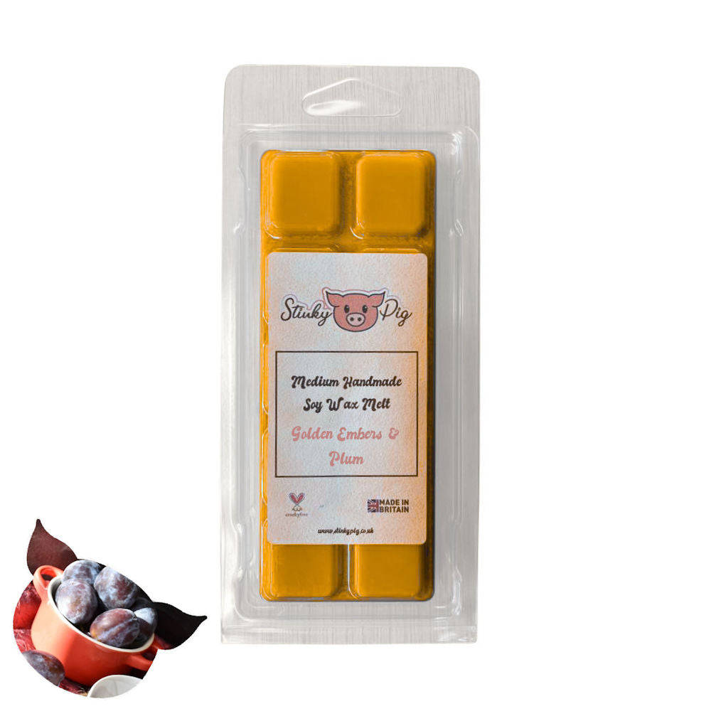 Stinky Pig Highly Scented Soy Wax Melt Clam - 50g Golden Embers & Plum