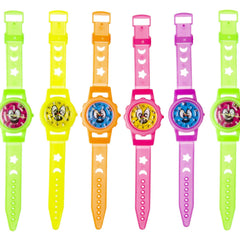 Neon Emoji Face Puzzle Watches - 6 Pack