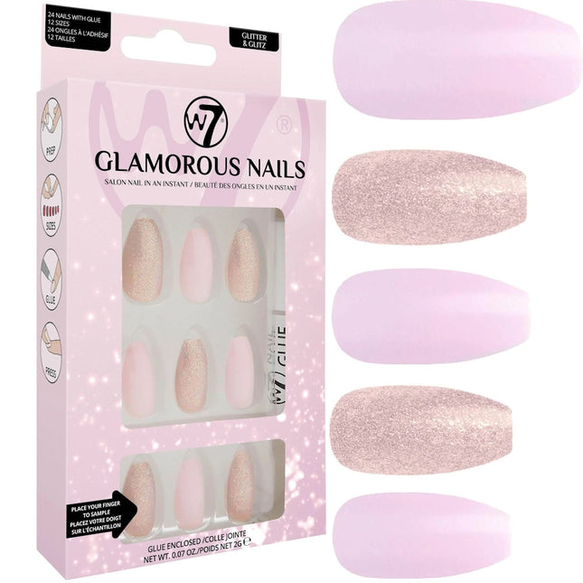 W7 Cosmetics Glamorous False Nails - Glitter & Glitz