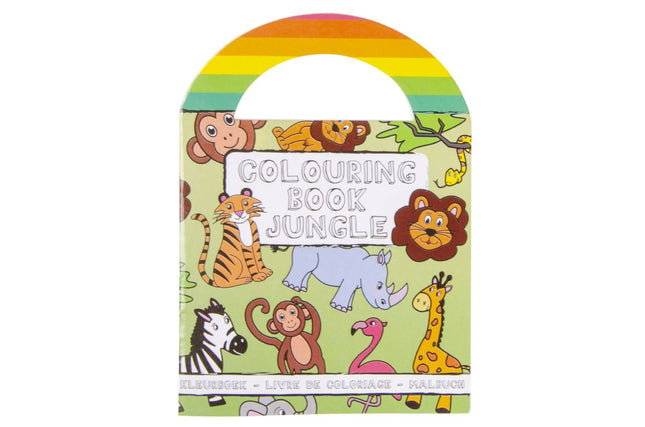 Jungle Sticker & Colouring Books With Handles - 6 Pack
