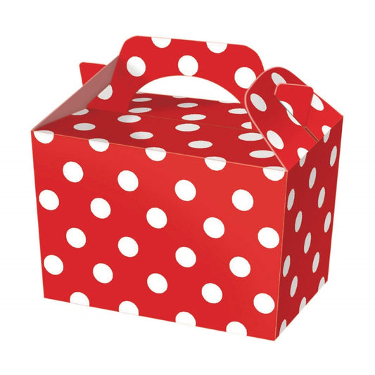 10 Red Polka Dot Boxes
