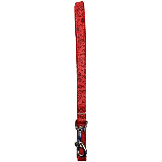 Patterned Dog Lead - Red