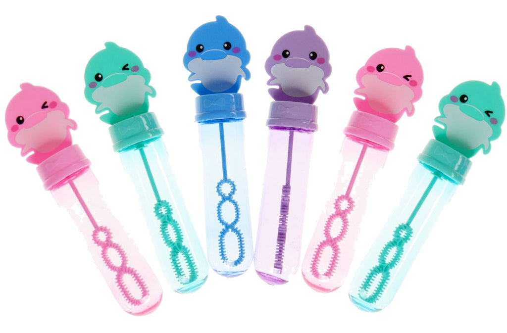 6 Mini Dolphin Bubble Stick Wands