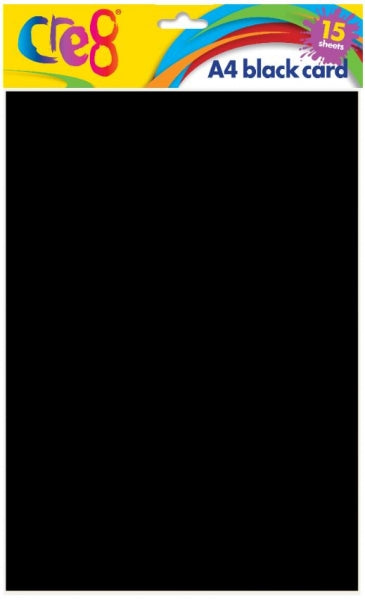 15 Black A4 Card Sheets