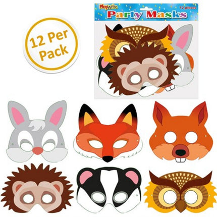 Cardboard Woodland Masks - 12 Pack