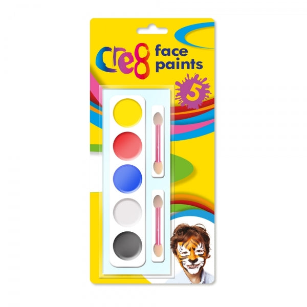 5 Colour Face Paint Palette & Applicators