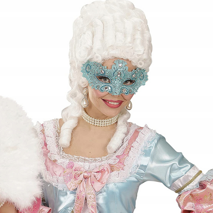 Adult Deluxe  Lace Mask - Turquoise