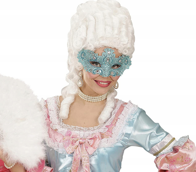 Adult Deluxe  Lace Mask - Turquoise