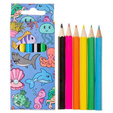 Sea Animal Halfsize Colouring Pencils - 6 Pack