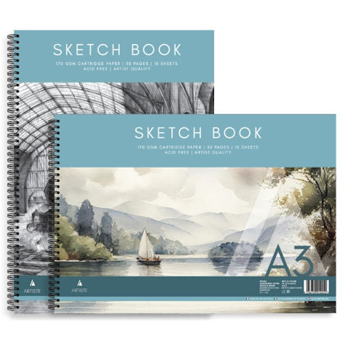 A3 Artist Sketch Book - Assorted Blank Pages Durable Cover Protection Suitable Drawing