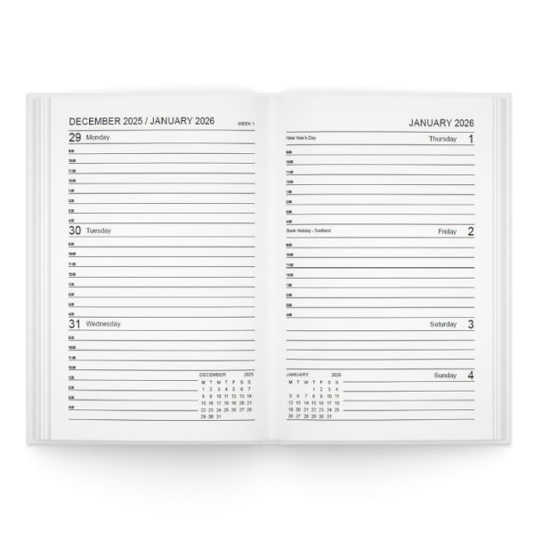 A5 Week A Page Colour Block Diary - Assorted