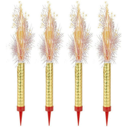 Cake Fountain Candles Gold - 4 Pack