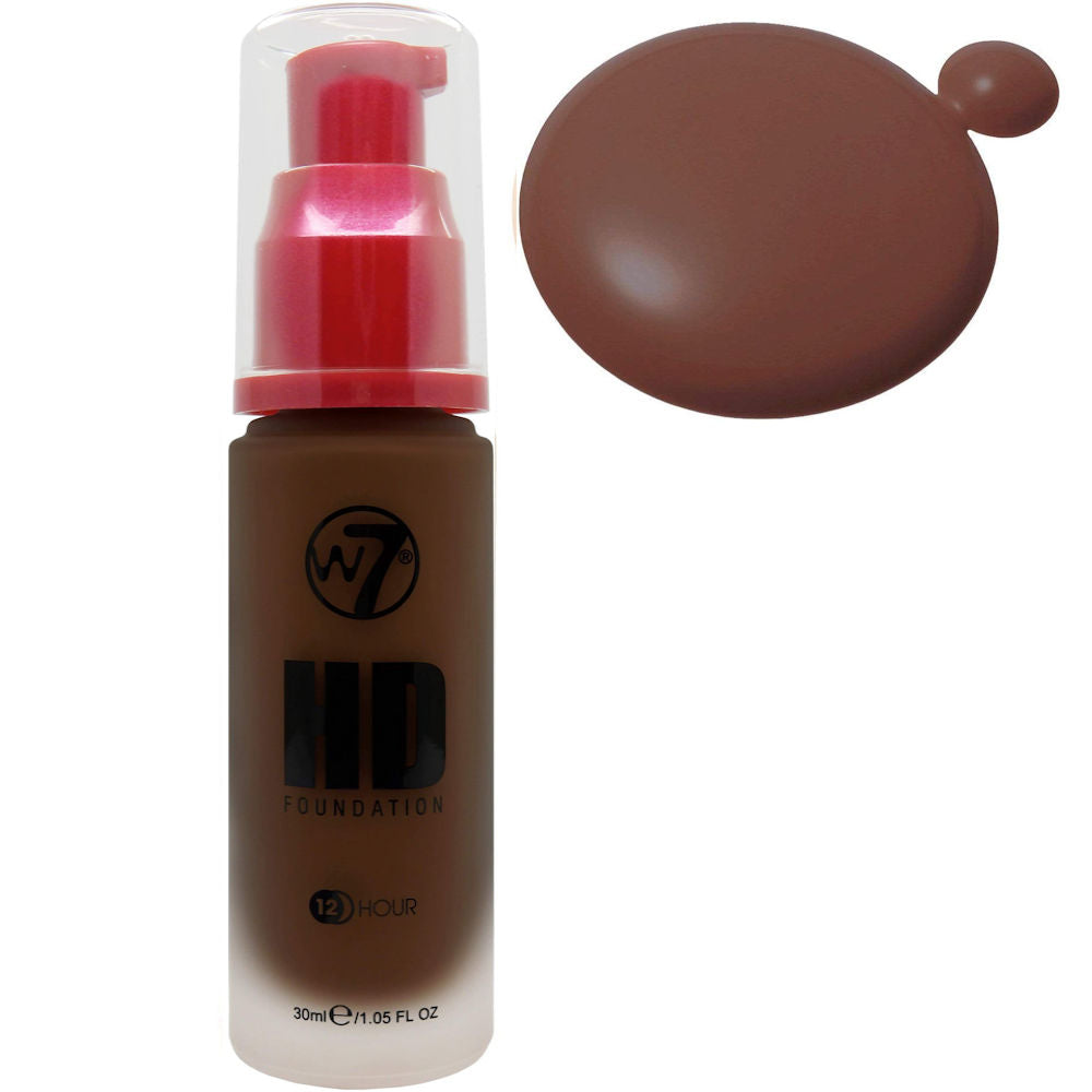 W7 Cosmetics HD Liquid Pump Face Foundation - Cocoa