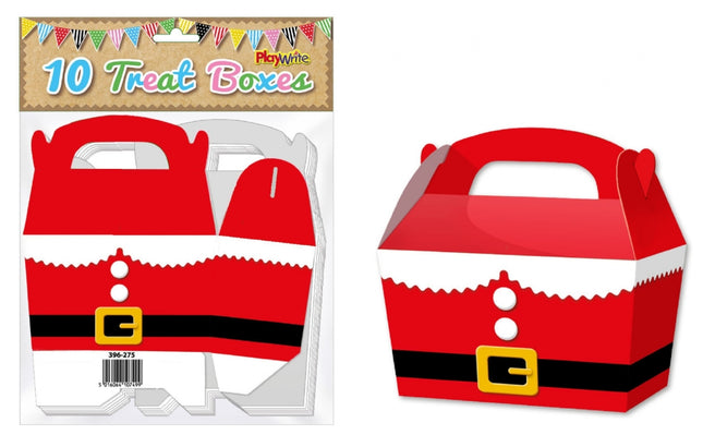 Santa Suit Treat Boxes - 10 Pack