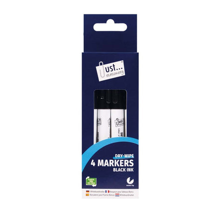 4 Black Dry-Wipe Board Markers