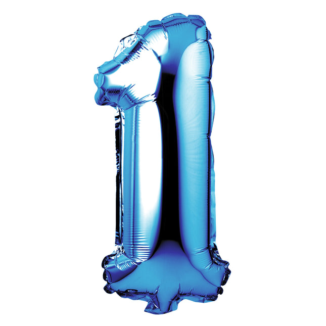 Large Blue Foil "Number 1" Balloon – 34 Inch