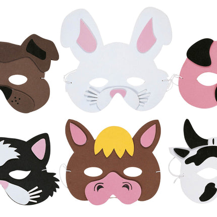 Foam Farm Animal Masks - 6 Pack