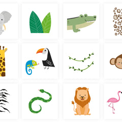 Jungle Temporary Tattoos - 12 Pack