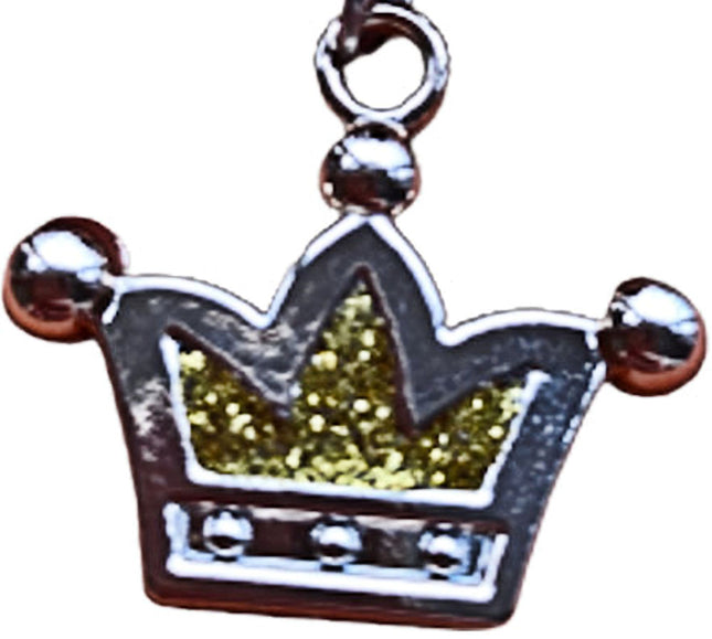Glitter Dog Collar With Crown - Gold