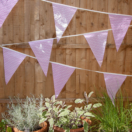 C1010 Pink Polka Dot 10m Triangle Bunting