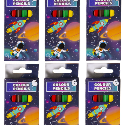 Space Halfsize Colouring Pencils - 6 Pack