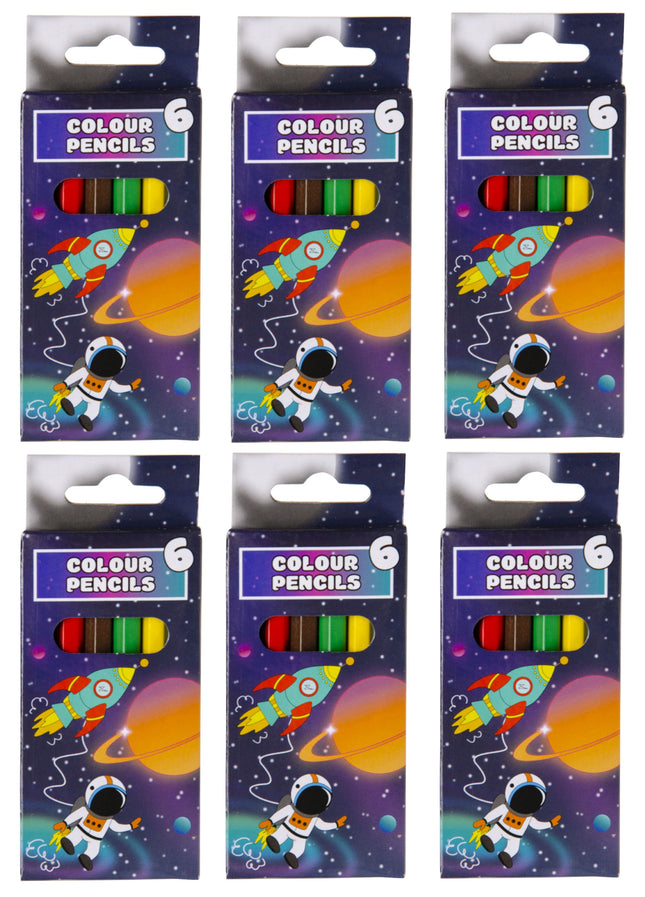 Space Halfsize Colouring Pencils - 6 Pack