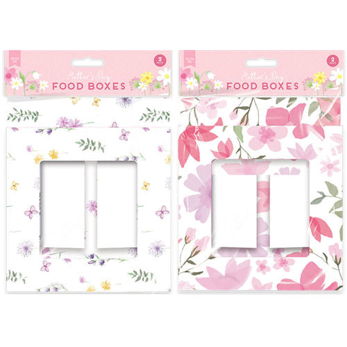 Mother's Day 2 Pack Food Boxes - Assorted Festive Holiday Gift Packaging Mum Celebration Theme