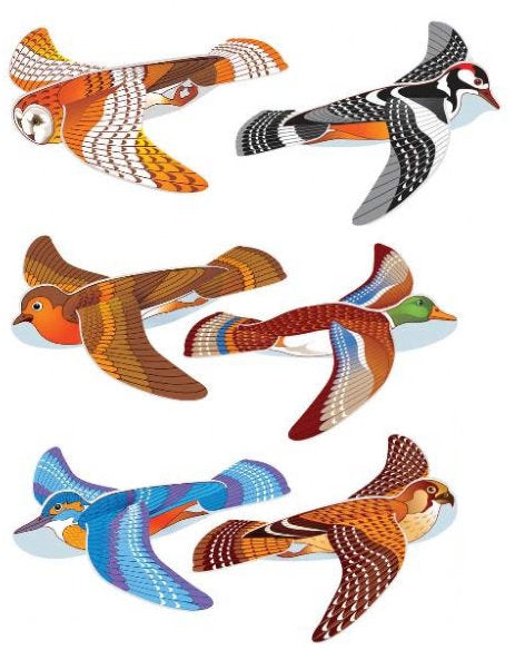 Bird Polystyrene Plane Gliders - 6 Pack