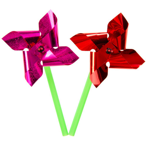 2 Mini Foil Windmills (Pack)