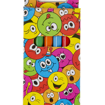 Happy Face Halfsize Colouring Pencils - 6 Pack