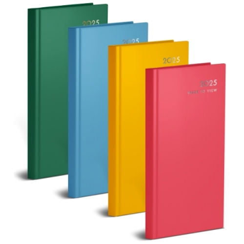 Colour Block Slim Diary 2025-2026 - Assorted Planner Organiser Schedule