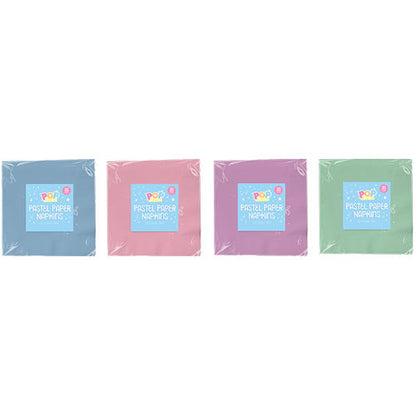 Pink Pastel Paper Napkins 2ply - 30 Pack