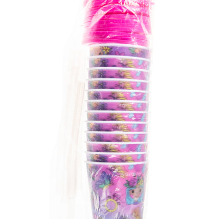 Princess Reusable Plastic 3D Cup & Straw - Single